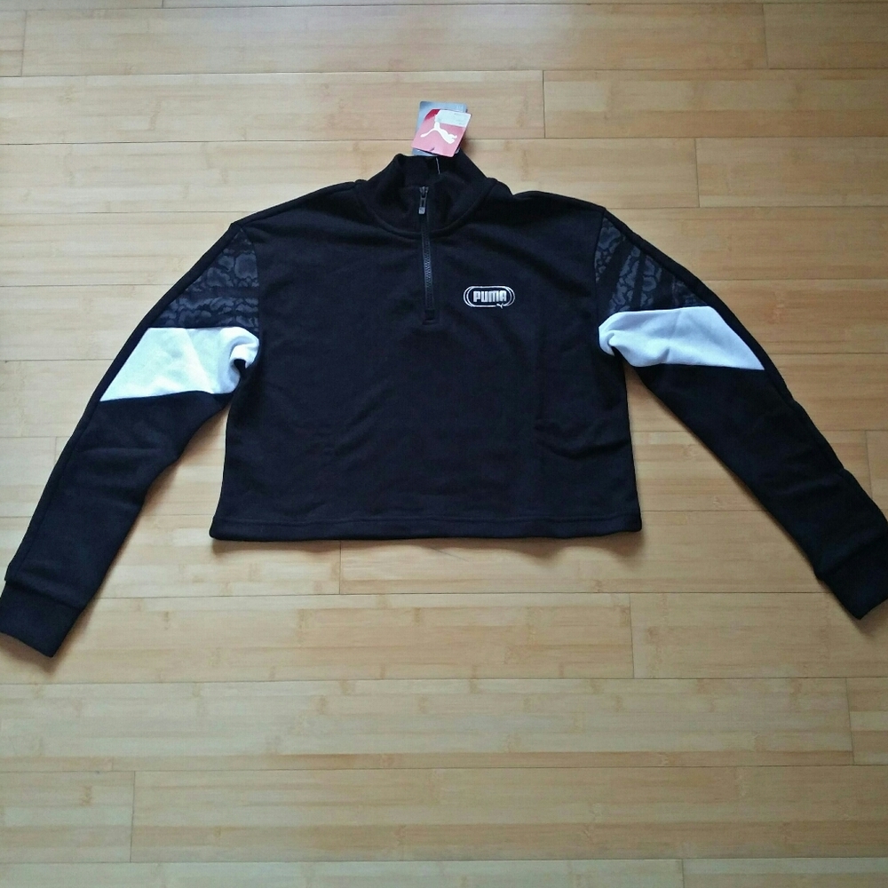 -NWT- Women's Puma Rebel Cropped Sweatshirt S